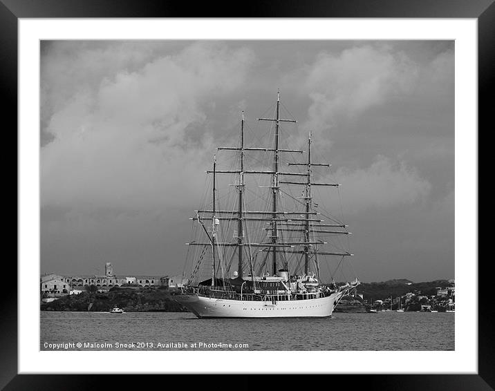 Sea Cloud entering Mahon Framed Mounted Print by Malcolm Snook