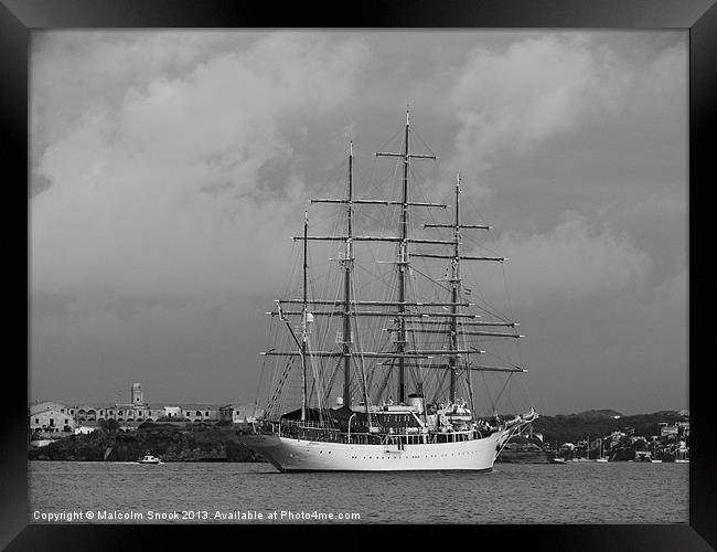 Sea Cloud entering Mahon Framed Print by Malcolm Snook
