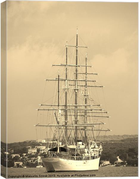 Tall Ship Sea Cloud Canvas Print by Malcolm Snook