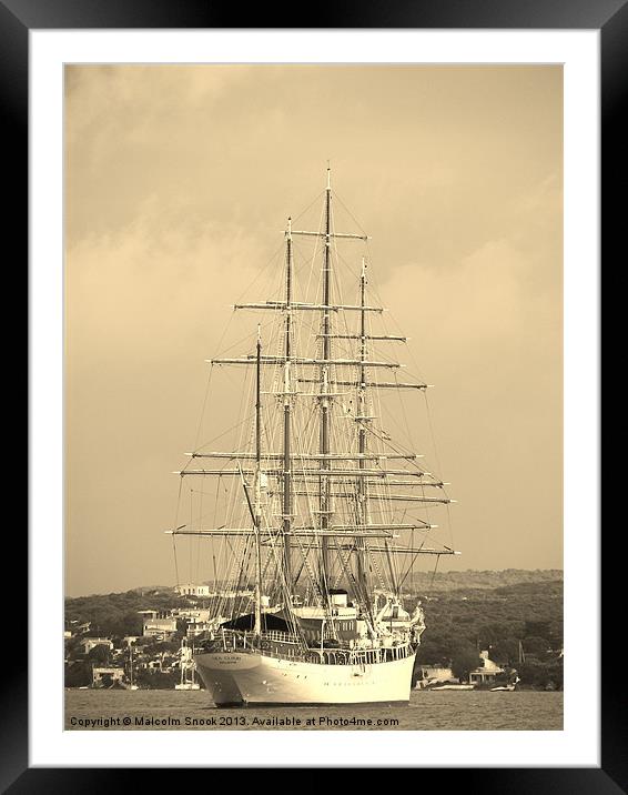 Tall Ship Sea Cloud Framed Mounted Print by Malcolm Snook