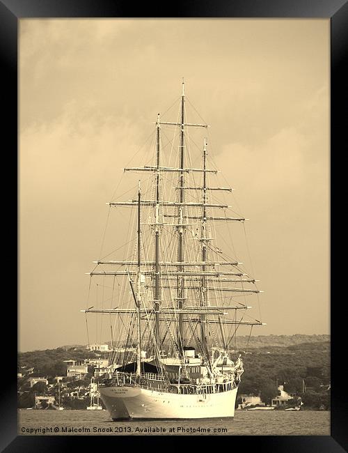 Tall Ship Sea Cloud Framed Print by Malcolm Snook