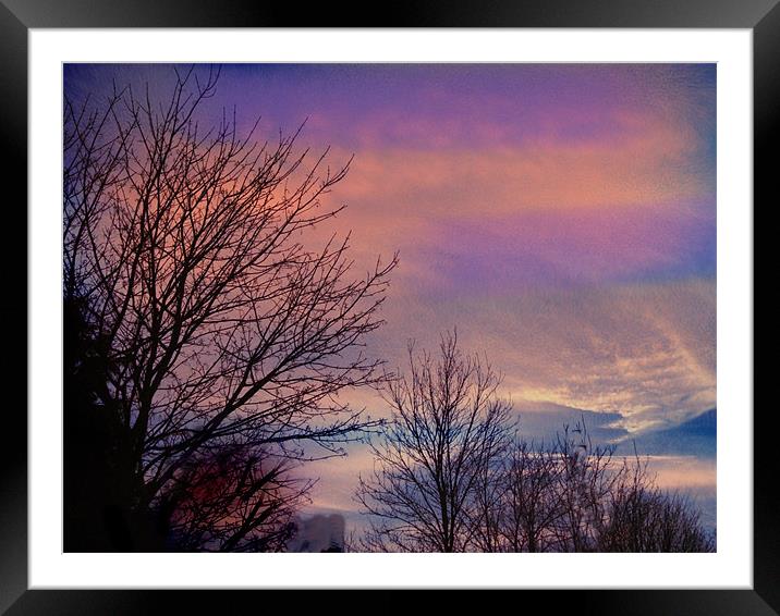 rainbow sky Framed Mounted Print by carin severn