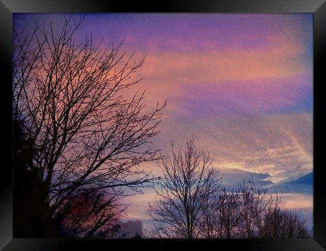 rainbow sky Framed Print by carin severn