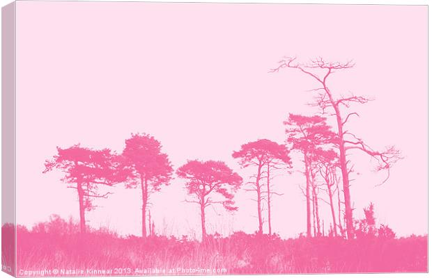 Forest Trees in Pink Canvas Print by Natalie Kinnear