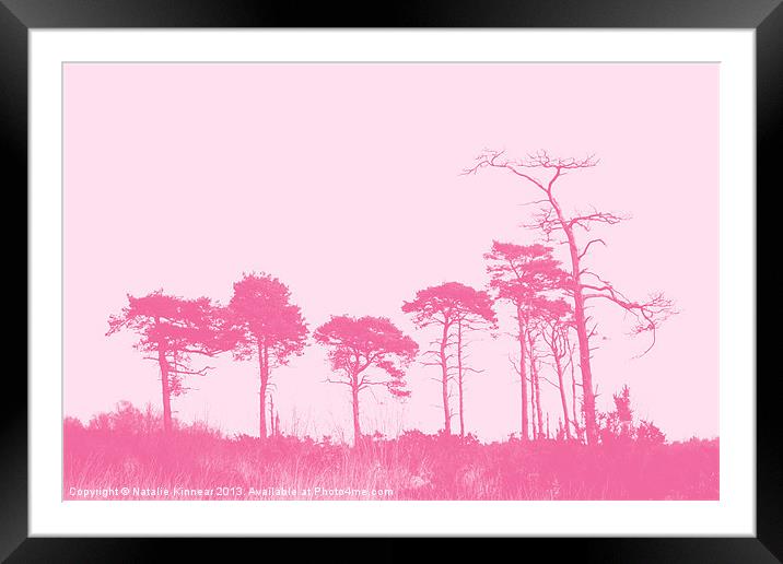 Forest Trees in Pink Framed Mounted Print by Natalie Kinnear