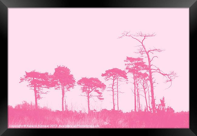 Forest Trees in Pink Framed Print by Natalie Kinnear