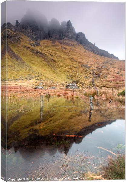 Old Man of Storr Reflections Canvas Print by Chris Frost