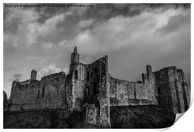 Warkworth castle. Print by Mark Aynsley