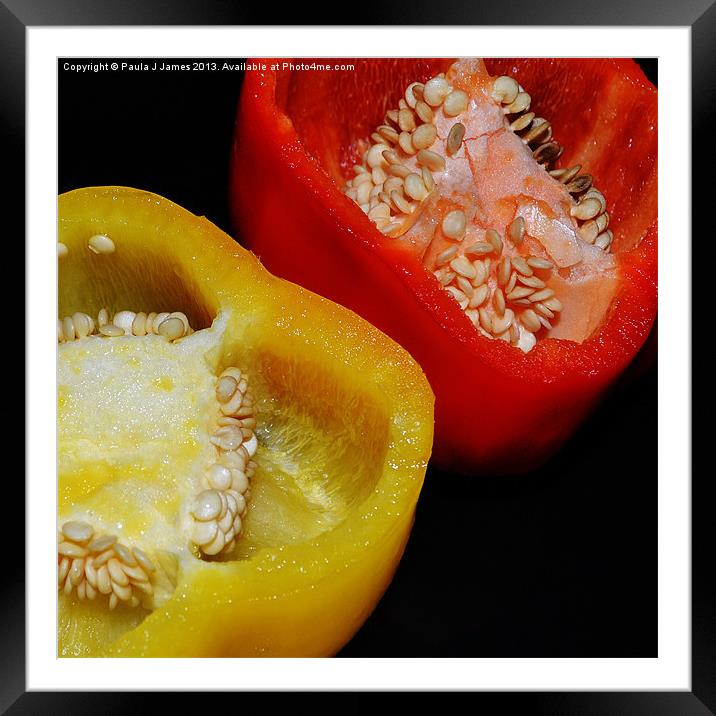 Peppers Framed Mounted Print by Paula J James