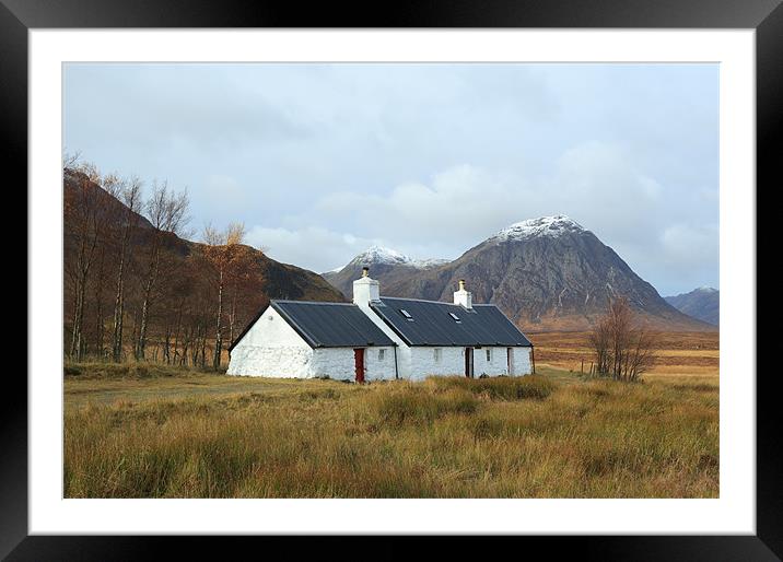Black Rock Cottage & Buachaille Etive Mor Framed Mounted Print by Maria Gaellman