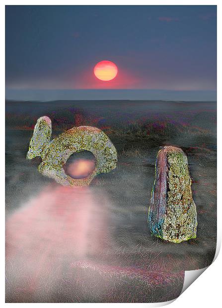 Druid Magic Stones Fantasy Print by Dave Bell