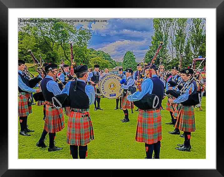 Strathendrick Pipe Band Framed Mounted Print by Chris Archer