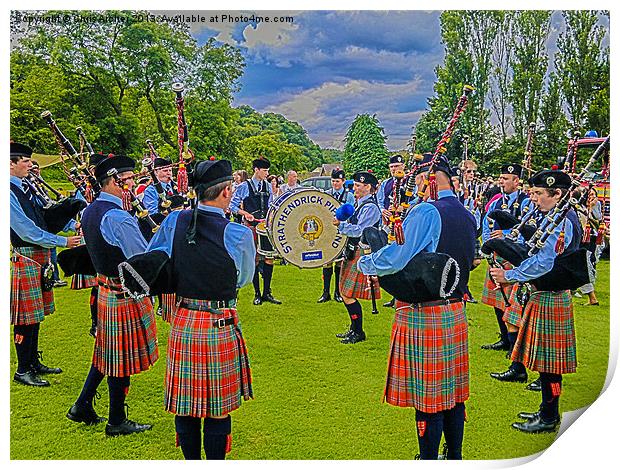 Strathendrick Pipe Band Print by Chris Archer