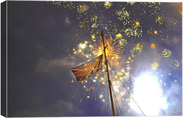 Thames Fireworks New Year 2013 Canvas Print by Phil Robinson