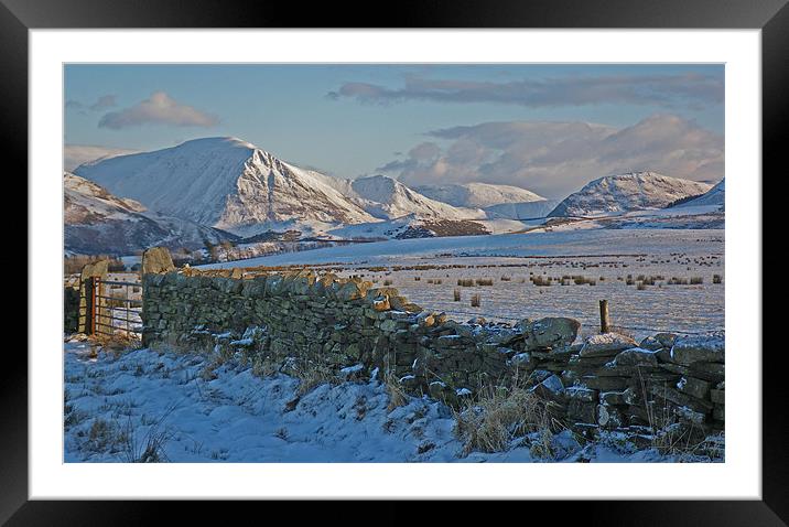 A West Cumbrian Winter Framed Mounted Print by Cheryl Quine