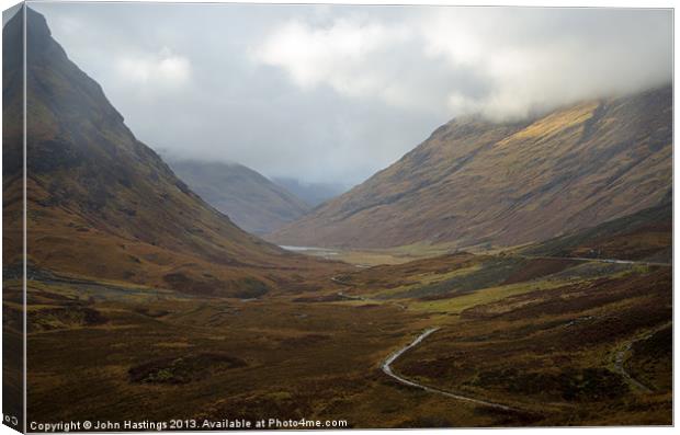 Dramatic Landscapes of Glencoe Canvas Print by John Hastings