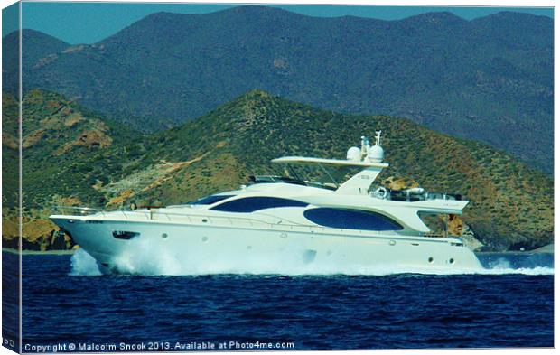 Fast Motor Yacht Canvas Print by Malcolm Snook