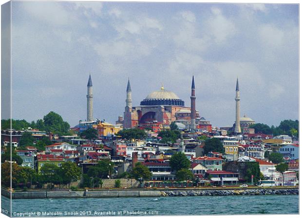 Hagia Sophia from the Bosphorus Canvas Print by Malcolm Snook
