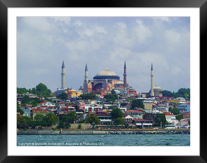 Hagia Sophia from the Bosphorus Framed Mounted Print by Malcolm Snook