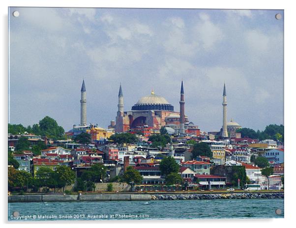 Hagia Sophia from the Bosphorus Acrylic by Malcolm Snook