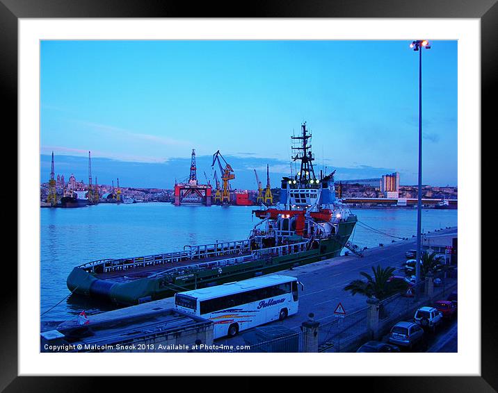 Brodospas Moon in Malta Framed Mounted Print by Malcolm Snook