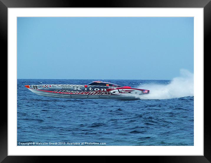 Kiton offshore powerboat racer Framed Mounted Print by Malcolm Snook
