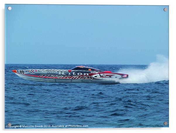 Kiton offshore powerboat racer Acrylic by Malcolm Snook