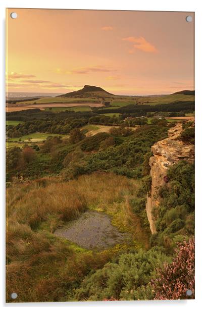 Roseberry Topping Acrylic by Cheryl Quine