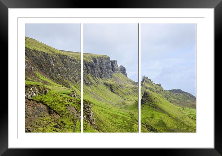 Majestic Quiraing Triptych Framed Mounted Print by Chris Thaxter