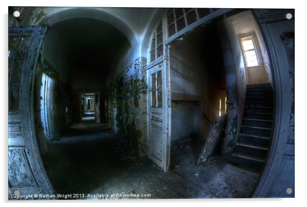 Hallway horrors. Acrylic by Nathan Wright