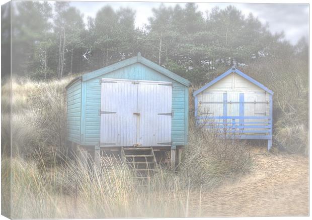 Pastel Beach-huts Canvas Print by Mike Sherman Photog