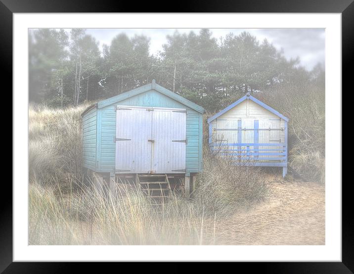 Pastel Beach-huts Framed Mounted Print by Mike Sherman Photog