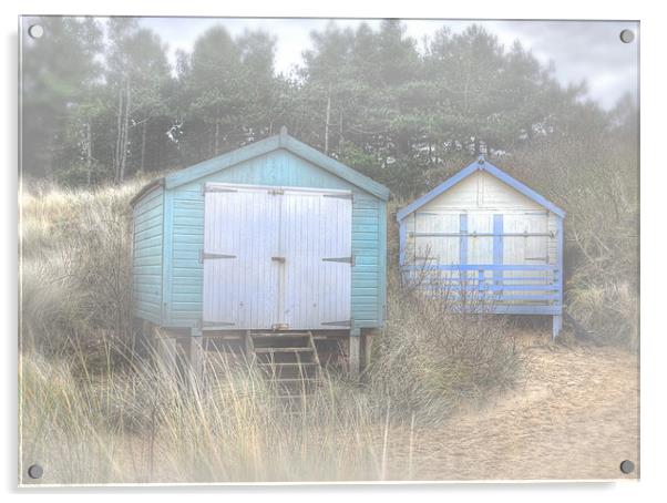 Pastel Beach-huts Acrylic by Mike Sherman Photog