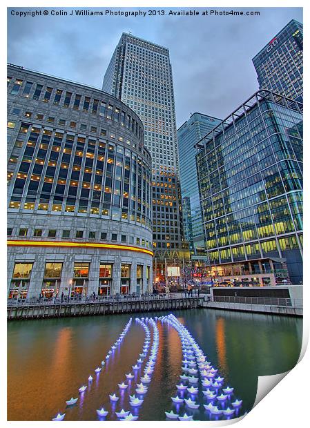 Canary Wharf - London - 1 Print by Colin Williams Photography