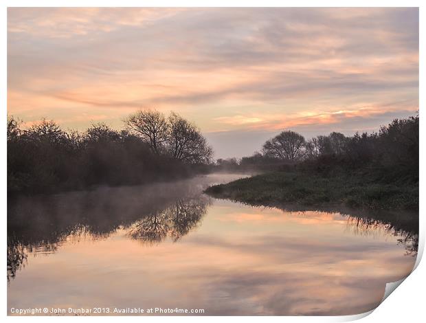 Misty Idle Sunrise Print by John Dunbar