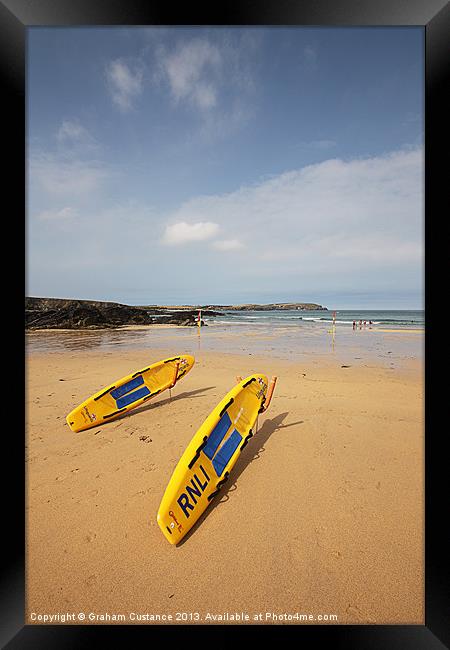 Cornish Beach Framed Print by Graham Custance