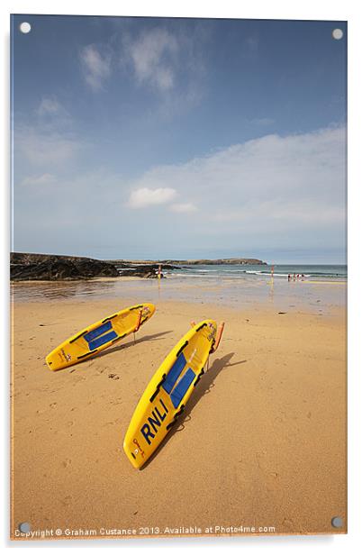 Cornish Beach Acrylic by Graham Custance