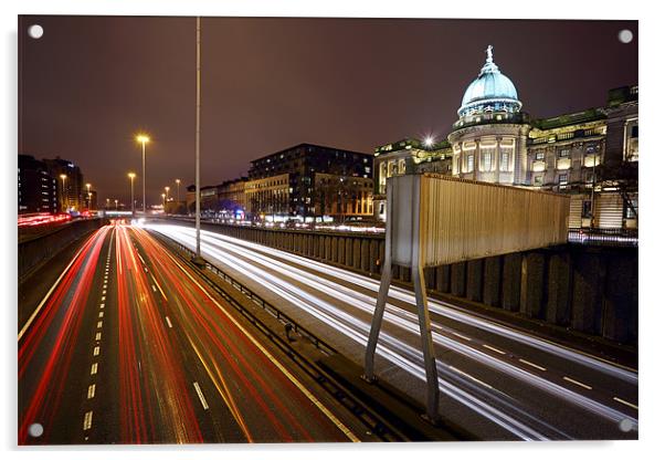 Glasgow rush hour Acrylic by Grant Glendinning