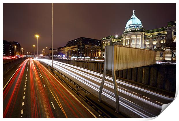 Glasgow rush hour Print by Grant Glendinning