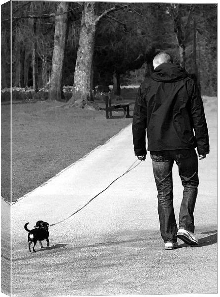 WALKING THE DOG Canvas Print by Anthony R Dudley (LRPS)