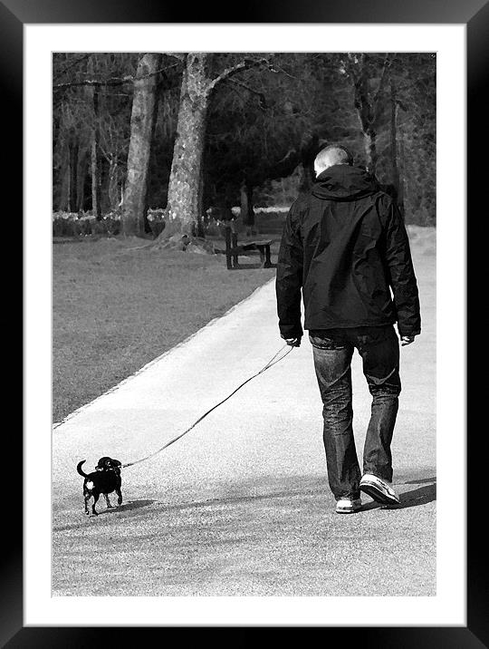 WALKING THE DOG Framed Mounted Print by Anthony R Dudley (LRPS)