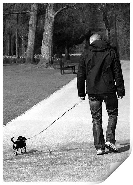WALKING THE DOG Print by Anthony R Dudley (LRPS)