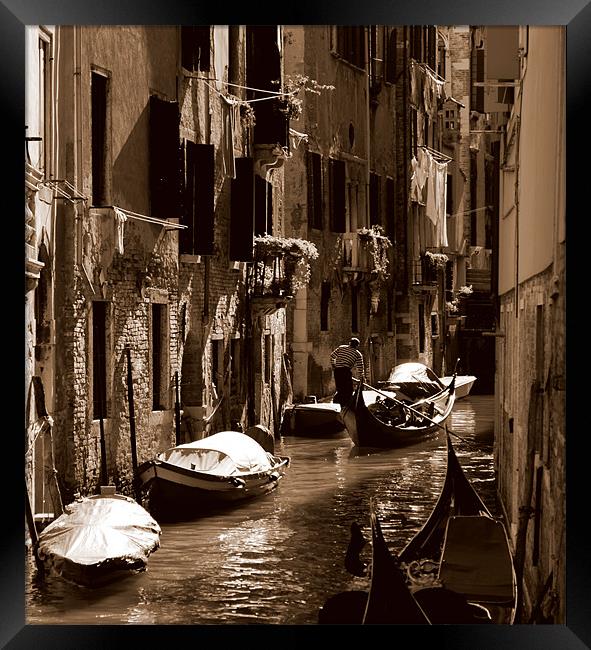 Venice canal Framed Print by barbara walsh