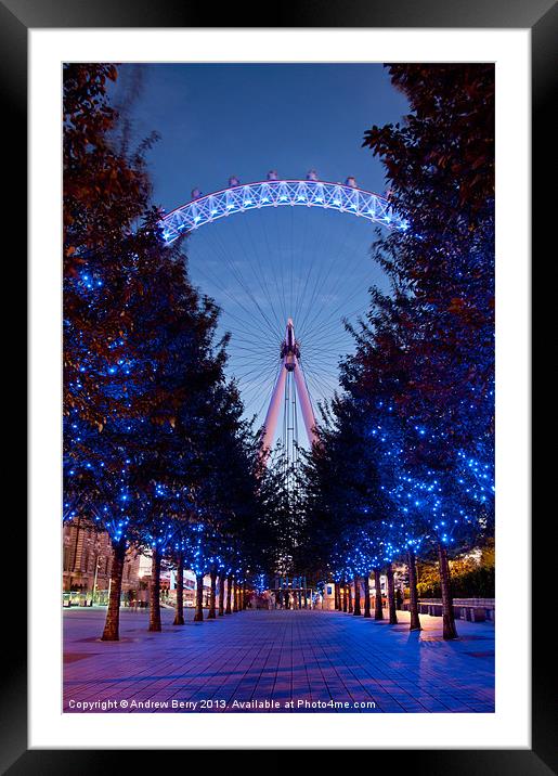 London Eye Avenue of Trees Framed Mounted Print by Andrew Berry