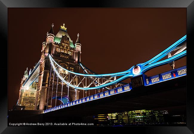 Tower Bridge at Night Framed Print by Andrew Berry