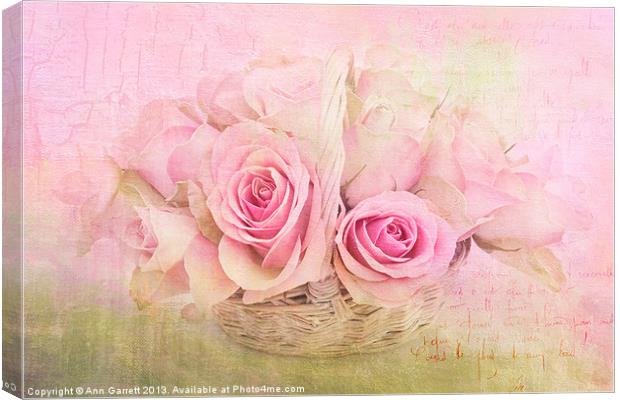 Rose Basket Canvas Print by Ann Garrett