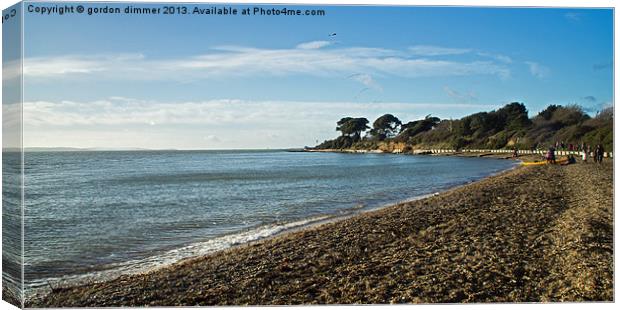 New Year at Lepe Beach Canvas Print by Gordon Dimmer
