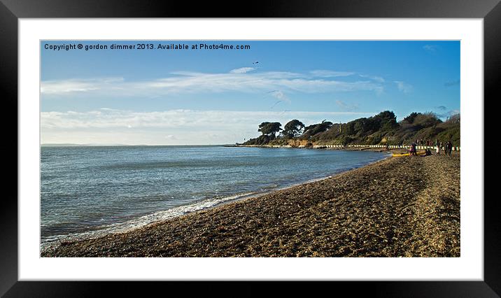 New Year at Lepe Beach Framed Mounted Print by Gordon Dimmer