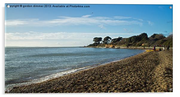 New Year at Lepe Beach Acrylic by Gordon Dimmer