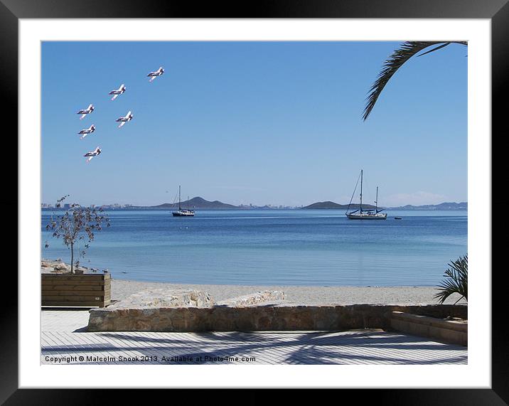 Fighter jets over Mar Menor Framed Mounted Print by Malcolm Snook